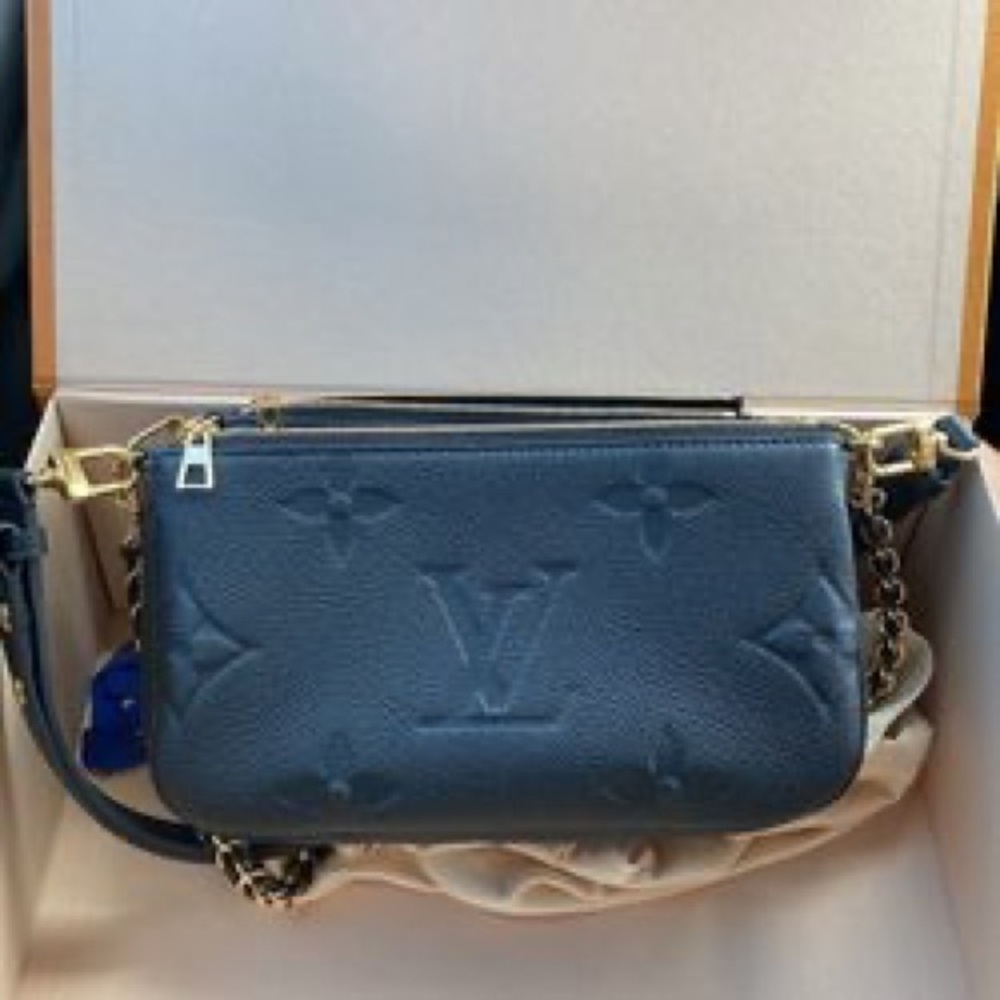Louis Vuitton Multi Pochette Accessoires Monogram Empreinte Giant in Black